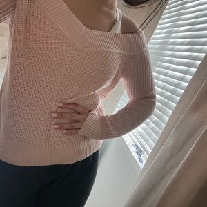 Women's Pink Off-Shoulder Sweater
